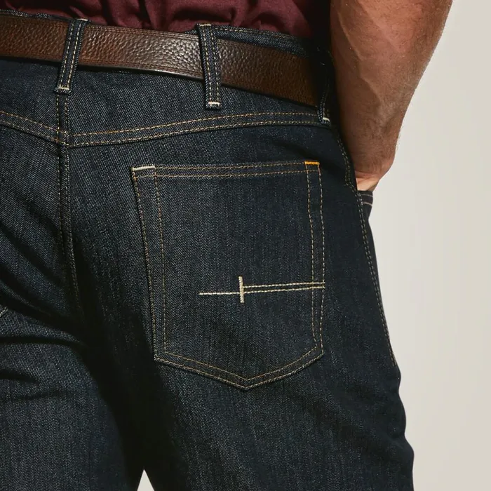 Rebar M4 Relaxed DuraStretch Basic FlannelLined Boot Cut Jean Rinse Men Ariat Denim