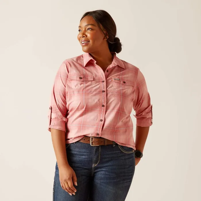 Rebar Made Tough DuraStretch Work Shirt Mauveglow Plaid Women Ariat TShirts and Tops Rebar Made Tough DuraStretch Work Shirt Mauveglow Plaid Women Ariat TShirts and Tops