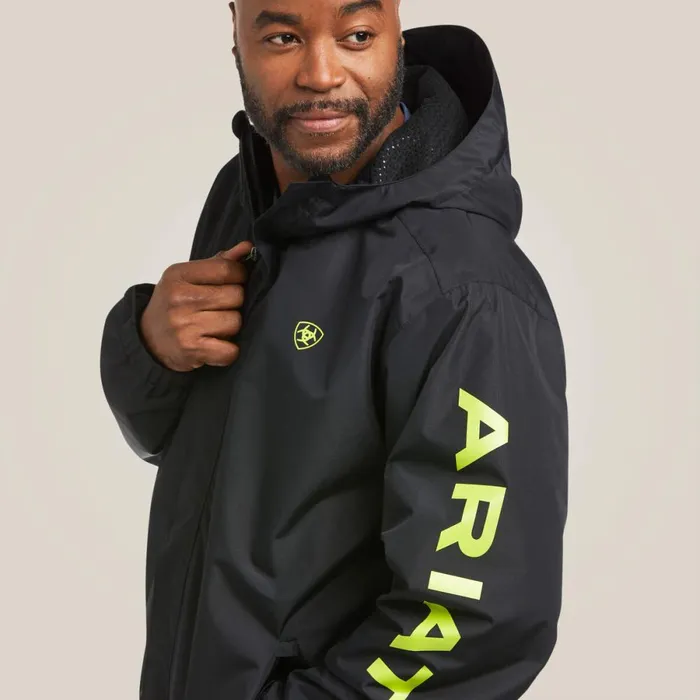 Rebar Stormshell Logo Waterproof Jacket Blacklime Men Ariat Jackets and Vests Rebar Stormshell Logo Waterproof Jacket Blacklime Men Ariat Jackets and Vests