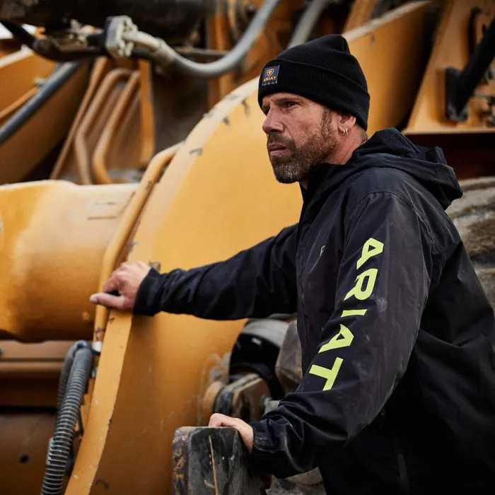 Rebar Stormshell Logo Waterproof Jacket Blacklime Men Ariat Jackets and Vests Rebar Stormshell Logo Waterproof Jacket Blacklime Men Ariat Jackets and Vests