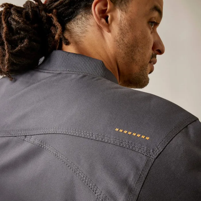 Rebar Stretch Canvas Bomber Jacket Rebar Grey Men Ariat Jackets and Vests Rebar Stretch Canvas Bomber Jacket Rebar Grey Men Ariat Jackets and Vests