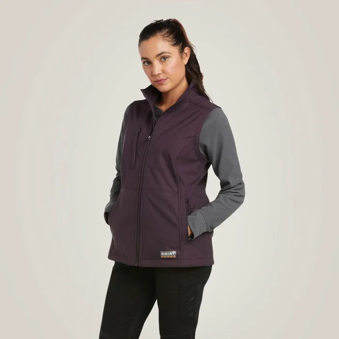 Rebar Stretch Canvas Softshell Vest Plum Perfect Women Ariat Jackets and Vests