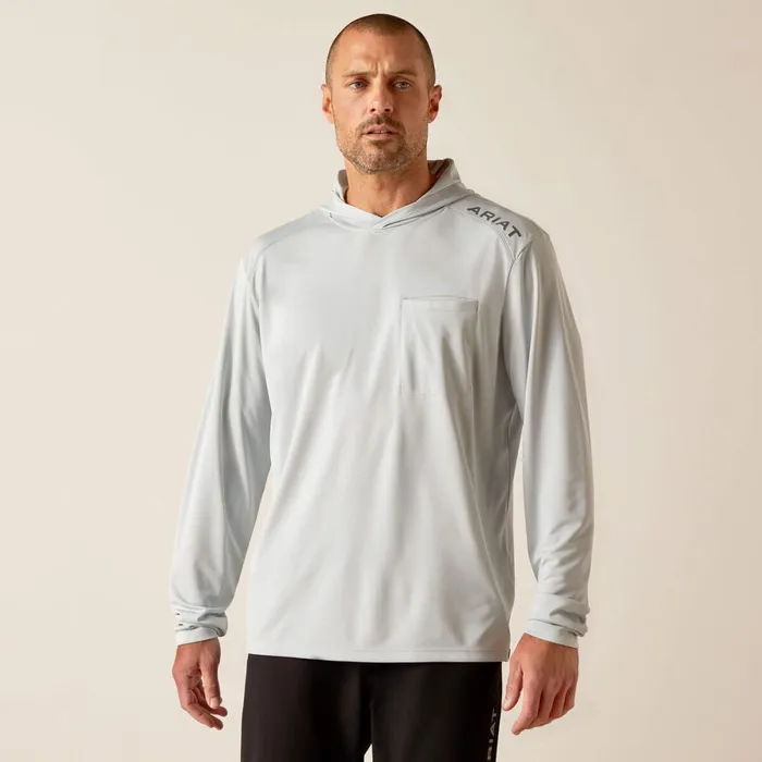 Rebar Sunblocker Hooded TShirt Pearl Grey Men Ariat TShirts and Polos