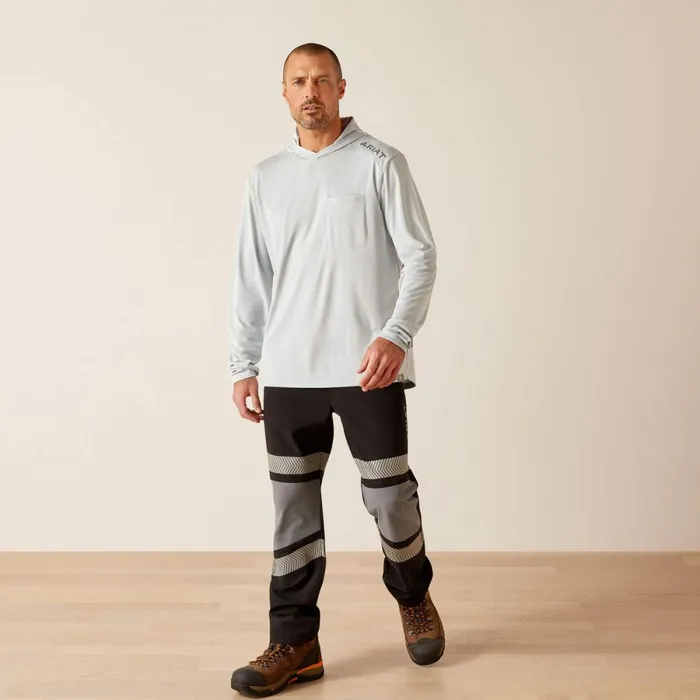 Rebar Sunblocker Hooded TShirt Pearl Grey Men Ariat TShirts and Polos Rebar Sunblocker Hooded TShirt Pearl Grey Men Ariat TShirts and Polos