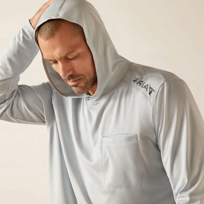 Rebar Sunblocker Hooded TShirt Pearl Grey Men Ariat TShirts and Polos Rebar Sunblocker Hooded TShirt Pearl Grey Men Ariat TShirts and Polos