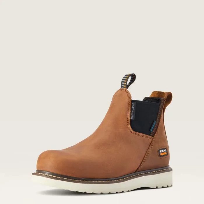 Rebar Wedge Chelsea Waterproof Composite Toe Work Boot Aged Honey Women Ariat Chelsea Boots