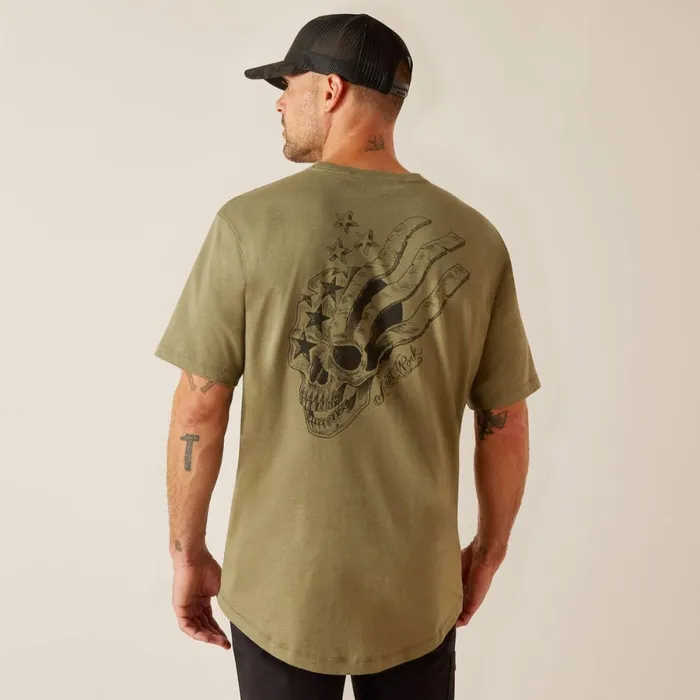 Rebar Workman American Scream Sage Heather Men Ariat TShirts and Polos