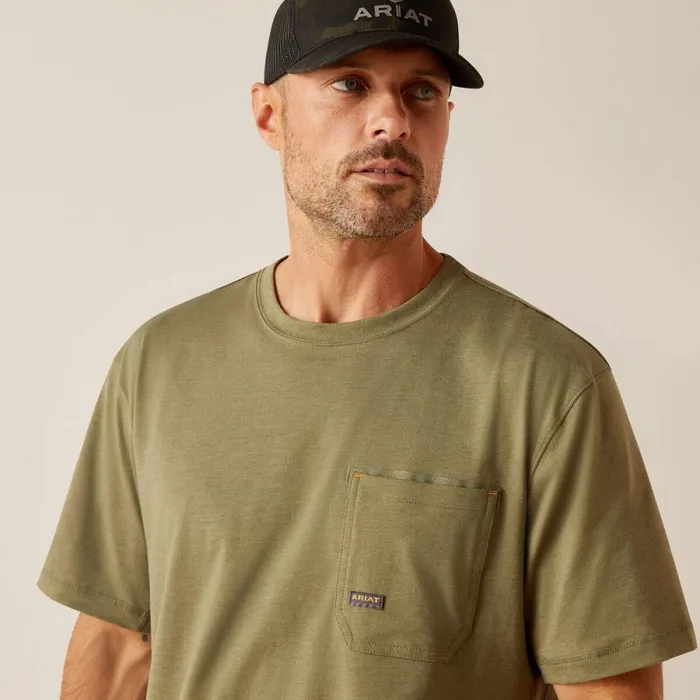 Rebar Workman American Scream Sage Heather Men Ariat TShirts and Polos Rebar Workman American Scream Sage Heather Men Ariat TShirts and Polos
