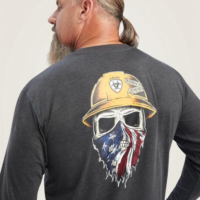Rebar Workman Born For This Graphic TShirt Charcoal Heather Men Ariat TShirts and Polos Rebar Workman Born For This Graphic TShirt Charcoal Heather Men Ariat TShirts and Polos