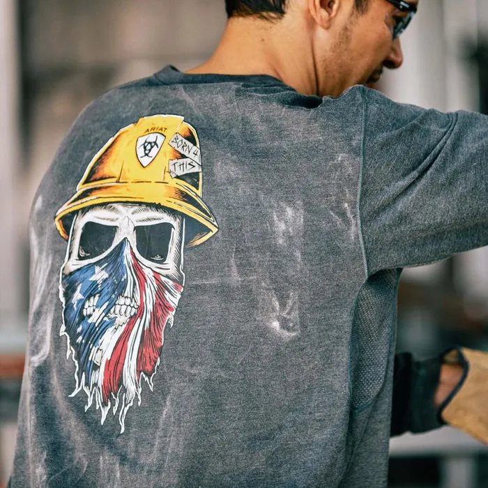 Rebar Workman Born For This Graphic TShirt Charcoal Heather Men Ariat TShirts and Polos Rebar Workman Born For This Graphic TShirt Charcoal Heather Men Ariat TShirts and Polos