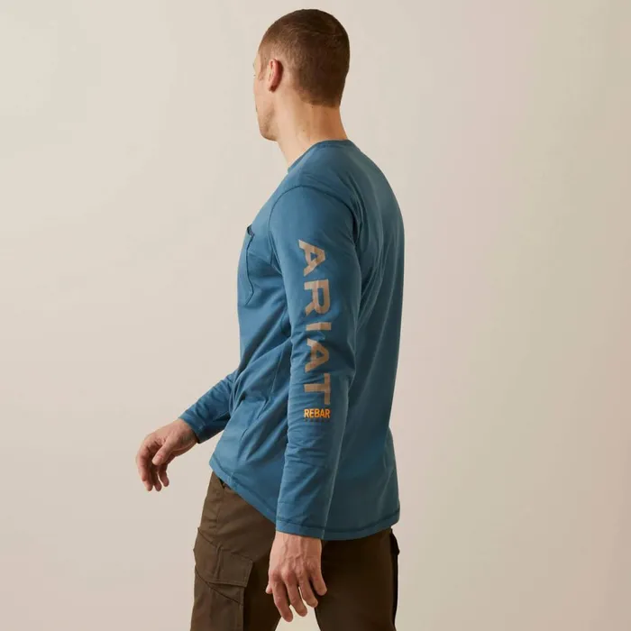 Rebar Workman Logo Indian Teal Tiger039s Eye Men Ariat TShirts and Polos Rebar Workman Logo Indian Teal Tiger039s Eye Men Ariat TShirts and Polos