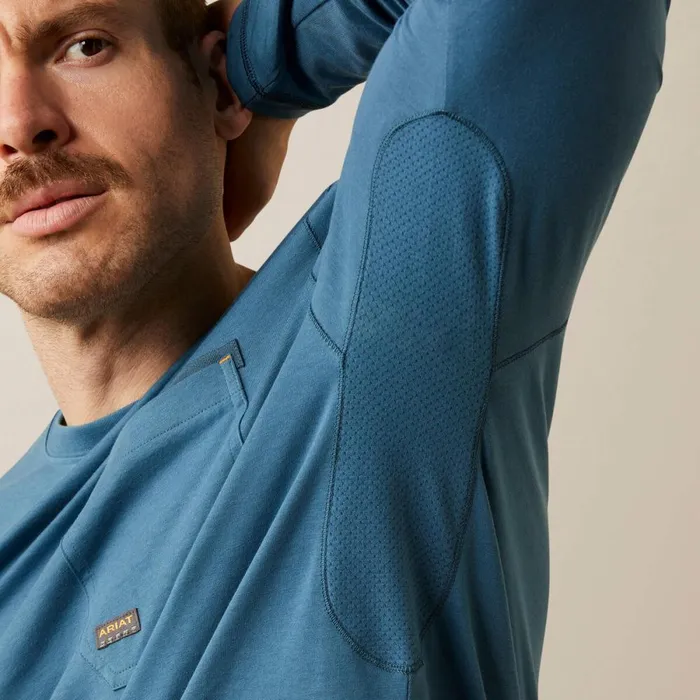 Rebar Workman Logo Indian Teal Tiger039s Eye Men Ariat TShirts and Polos Rebar Workman Logo Indian Teal Tiger039s Eye Men Ariat TShirts and Polos