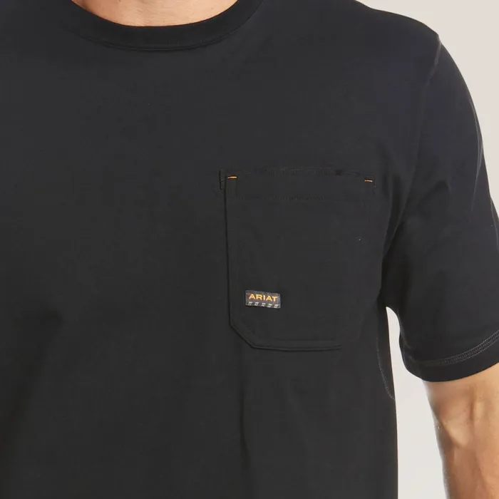 Rebar Workman Logo TShirt Black Men Ariat TShirts and Polos Rebar Workman Logo TShirt Black Men Ariat TShirts and Polos