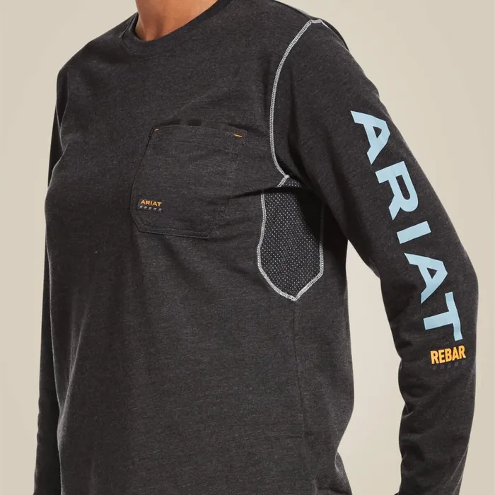 Rebar Workman Logo TShirt Charcoal Heather Women Ariat TShirts and Tops Rebar Workman Logo TShirt Charcoal Heather Women Ariat TShirts and Tops