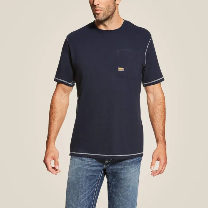 Rebar Workman TShirt Navy Men Ariat TShirts and Polos