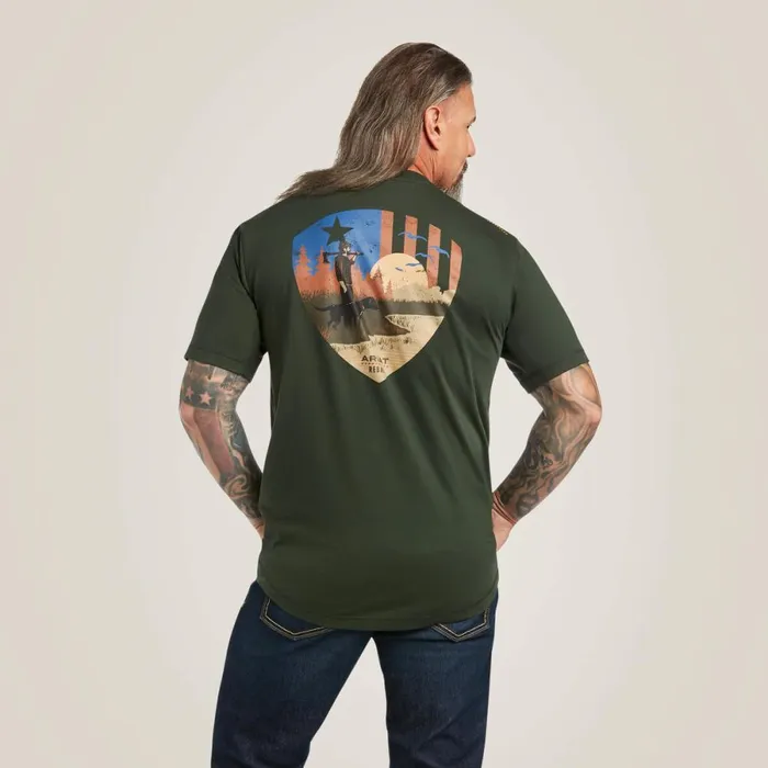 Rebar Workman Working Dog TShirt Deep Forest Men Ariat TShirts and Polos
