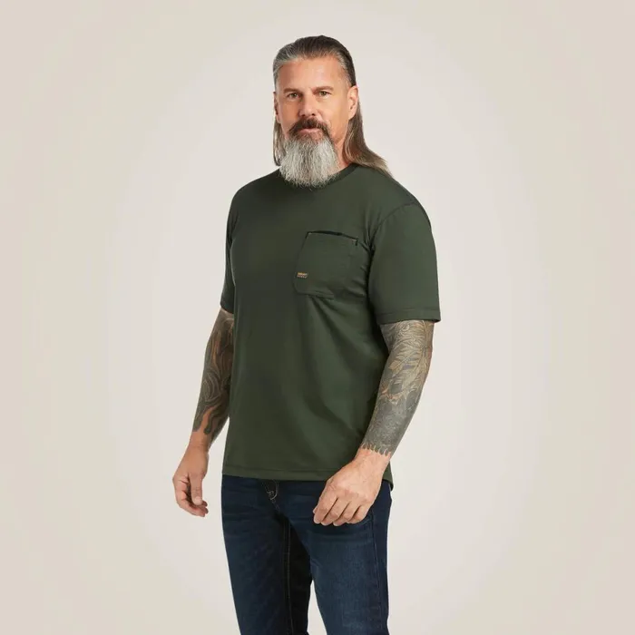 Rebar Workman Working Dog TShirt Deep Forest Men Ariat TShirts and Polos Rebar Workman Working Dog TShirt Deep Forest Men Ariat TShirts and Polos