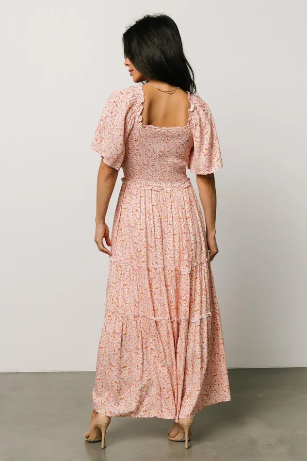Regina Smocked Maxi Dress Coral Floral Women Baltic Born Maxi Dresses Regina Smocked Maxi Dress Coral Floral Women Baltic Born Maxi Dresses