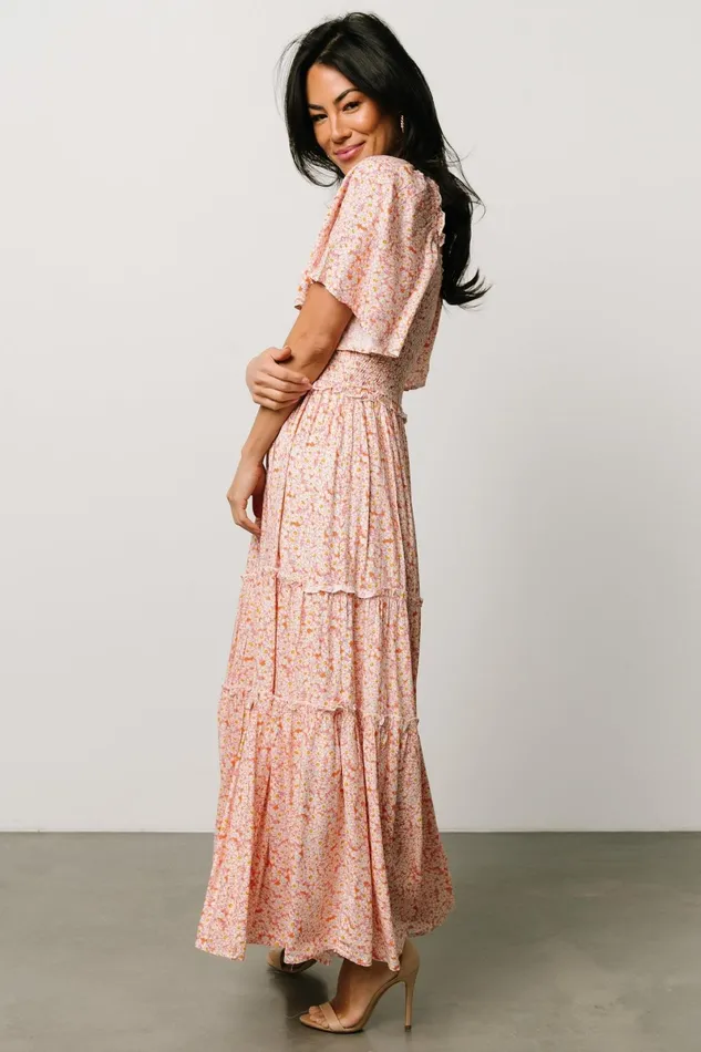 Regina Smocked Maxi Dress Coral Floral Women Baltic Born Maxi Dresses Regina Smocked Maxi Dress Coral Floral Women Baltic Born Maxi Dresses