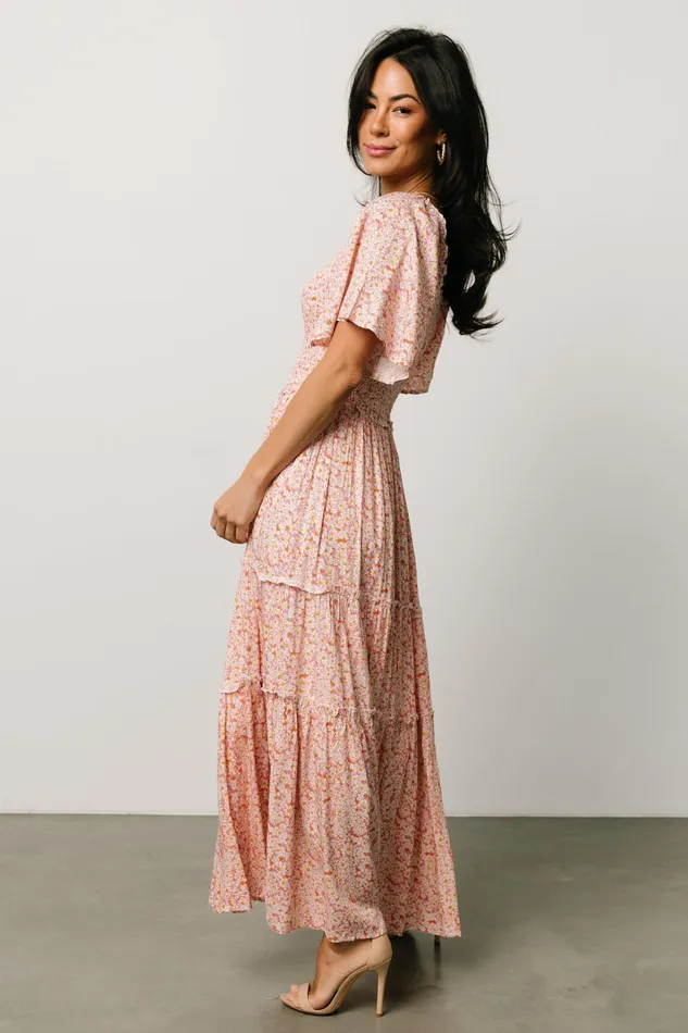 Regina Smocked Maxi Dress Coral Floral Women Baltic Born Maxi Dresses Regina Smocked Maxi Dress Coral Floral Women Baltic Born Maxi Dresses