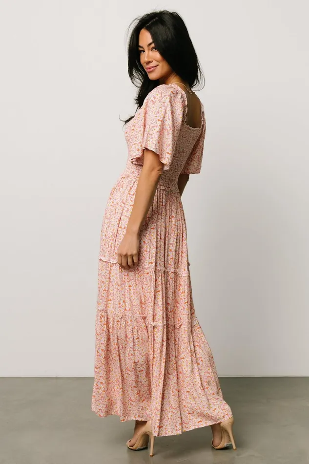 Regina Smocked Maxi Dress Coral Floral Women Baltic Born Maxi Dresses Regina Smocked Maxi Dress Coral Floral Women Baltic Born Maxi Dresses