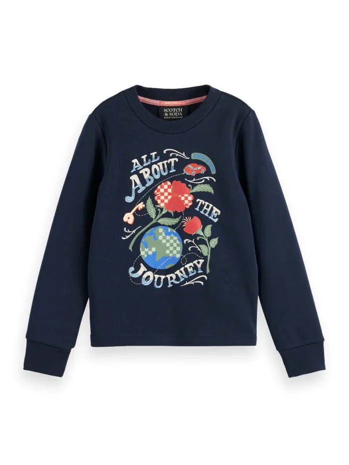 REGULARFIT ARTWORK CREWNECK Night Kids Scotch and Soda Sweatshirts and Hoodies