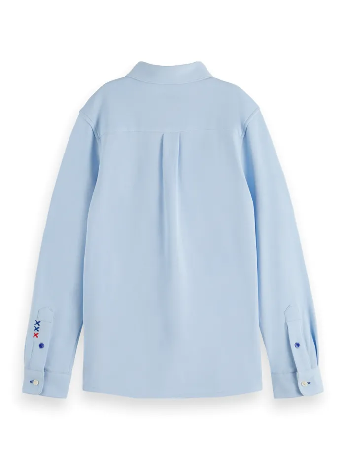 REGULARFIT PIQUE SHIRT Fresh Blue Kids Scotch and Soda Shirts