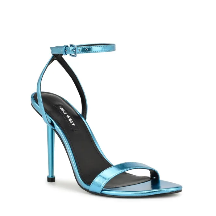 Reina Ankle Strap Sandals Blue Women Nine West Dress Reina Ankle Strap Sandals Blue Women Nine West Dress