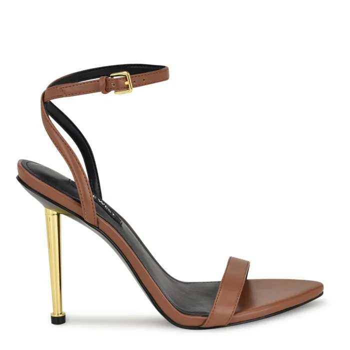 Reina Ankle Strap Sandals Light Brown Women Nine West Sandals