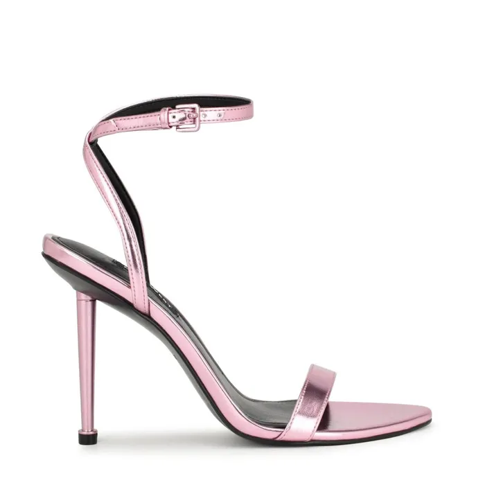 Reina Ankle Strap Sandals Pink Women Nine West High Heels