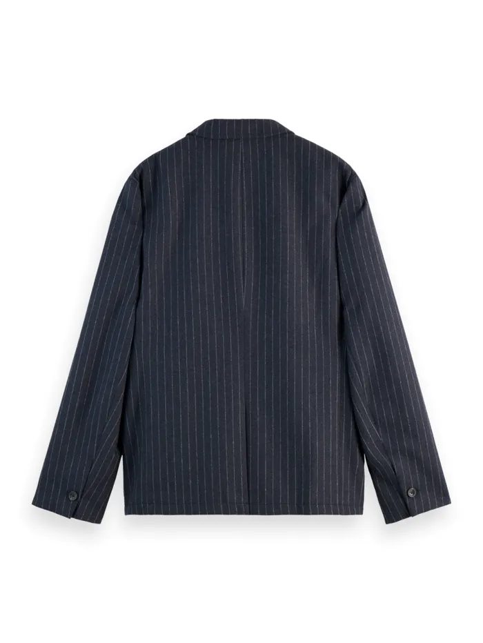 RELAXED 3BUTTON WOOLBLEND PINSTRIPE BLAZER Charcoal Stripe Men Scotch and Soda Blazers and Waistcoats RELAXED 3BUTTON WOOLBLEND PINSTRIPE BLAZER Charcoal Stripe Men Scotch and Soda Blazers and Waistcoats