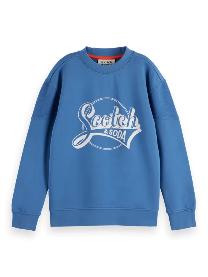 RELAXEDFIT ARTWORK CREWNECK Smart Blue Kids Scotch and Soda Sweatshirts and Hoodies