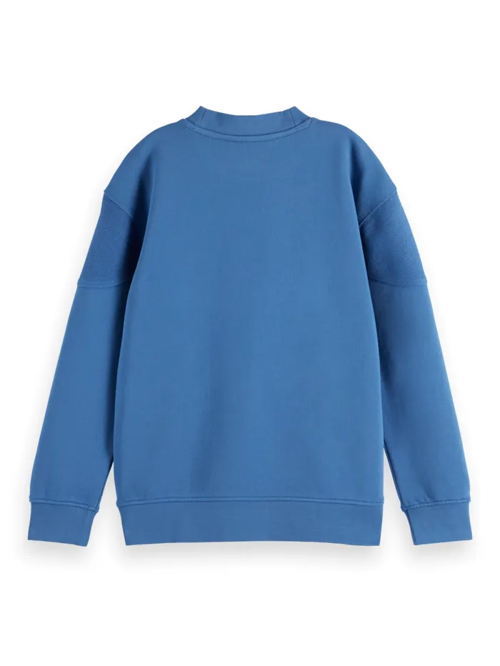 RELAXEDFIT ARTWORK CREWNECK Smart Blue Kids Scotch and Soda Sweatshirts and Hoodies RELAXEDFIT ARTWORK CREWNECK Smart Blue Kids Scotch and Soda Sweatshirts and Hoodies