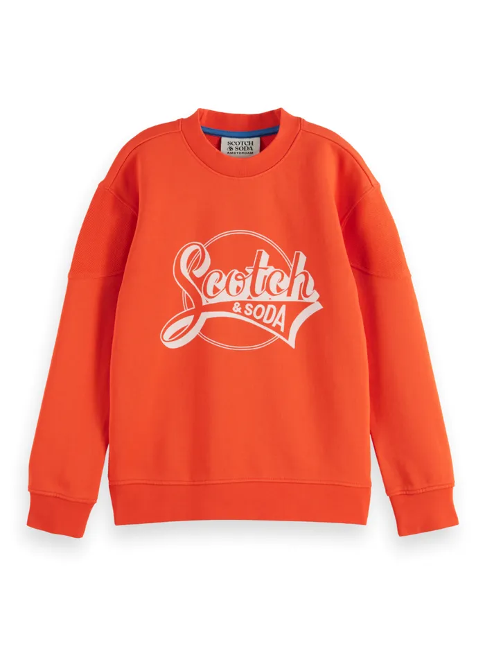 RELAXEDFIT ARTWORK CREWNECK Smart Blue Kids Scotch and Soda Sweatshirts and Hoodies RELAXEDFIT ARTWORK CREWNECK Smart Blue Kids Scotch and Soda Sweatshirts and Hoodies