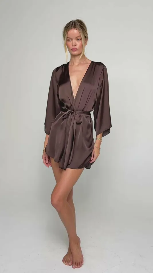 RESA Lounge Pamela Robe In Chocolate 8211 Women
