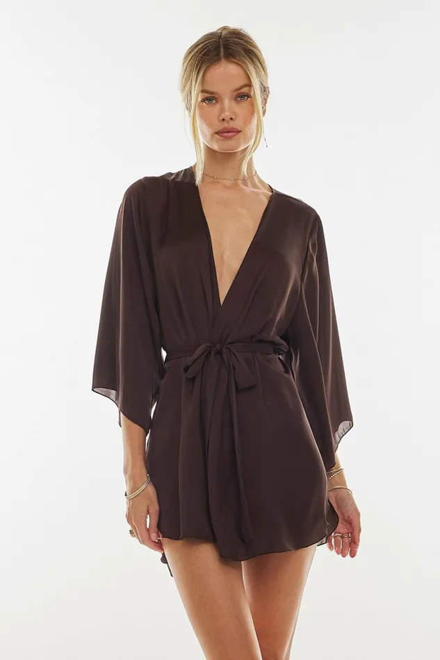 RESA Lounge Pamela Robe In Chocolate 8211 Women