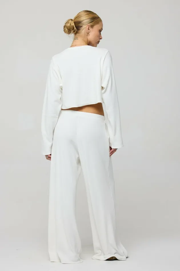 RESA Matching Sets Boyfriend Crop Rib In White 8211 Women