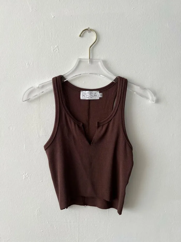 RESA Tops Ozzy Tank In Brown 8211 Women