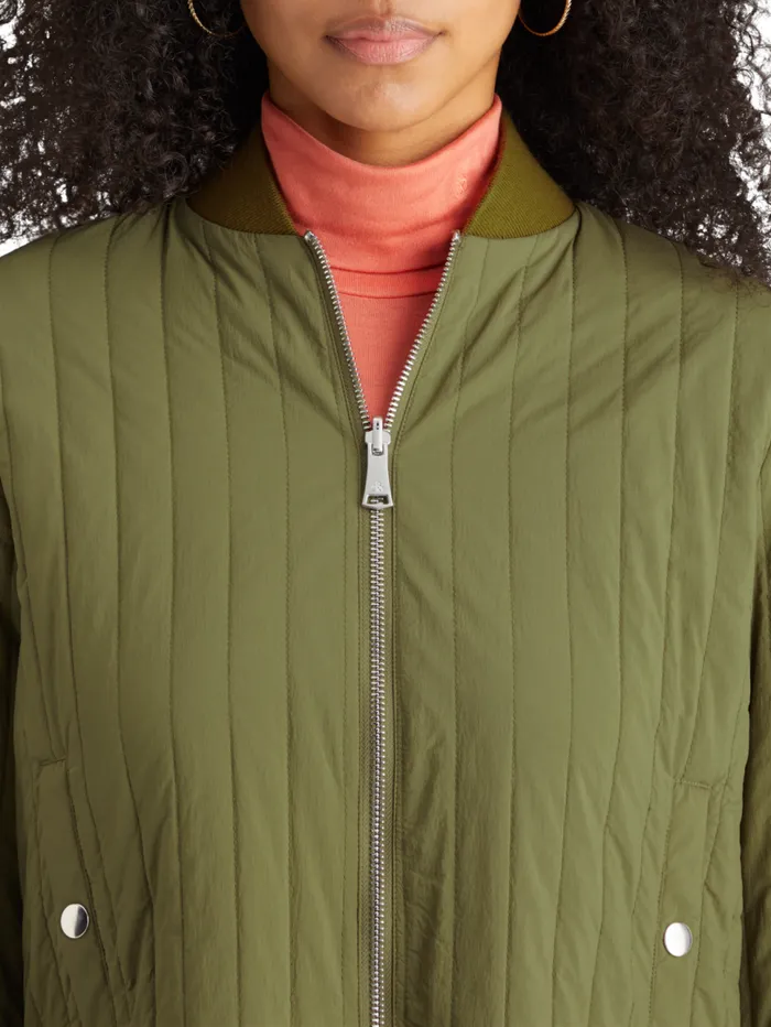 Reversible Vertical Quilt Bomber Washed Military Women Scotch and Soda Jackets and Coats Reversible Vertical Quilt Bomber Washed Military Women Scotch and Soda Jackets and Coats