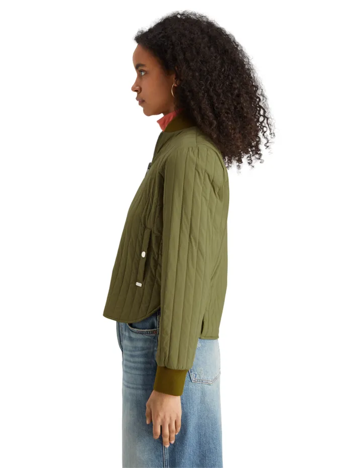 Reversible Vertical Quilt Bomber Washed Military Women Scotch and Soda Jackets and Coats Reversible Vertical Quilt Bomber Washed Military Women Scotch and Soda Jackets and Coats