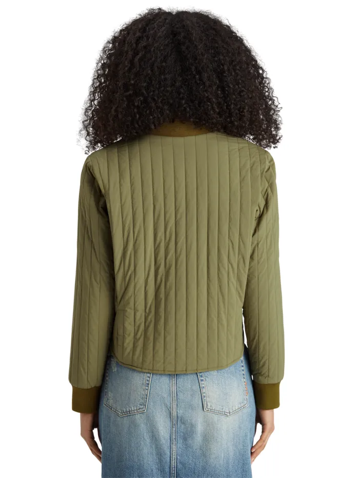 Reversible Vertical Quilt Bomber Washed Military Women Scotch and Soda Jackets and Coats Reversible Vertical Quilt Bomber Washed Military Women Scotch and Soda Jackets and Coats