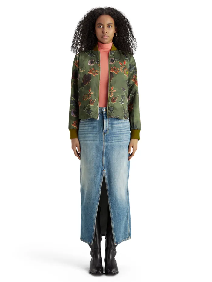 Reversible Vertical Quilt Bomber Washed Military Women Scotch and Soda Jackets and Coats Reversible Vertical Quilt Bomber Washed Military Women Scotch and Soda Jackets and Coats