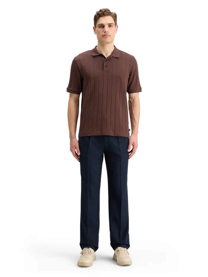 RIB KNITTED POLO Rich Mahogany Men Scotch and Soda TShirts and Polo Shirts