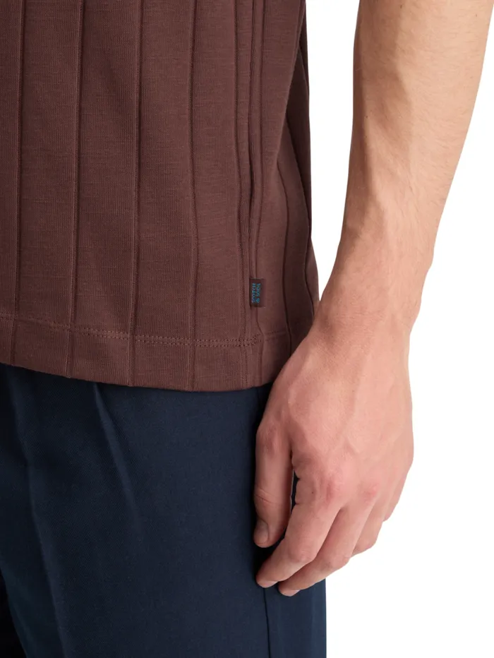 RIB KNITTED POLO Rich Mahogany Men Scotch and Soda TShirts and Polo Shirts
