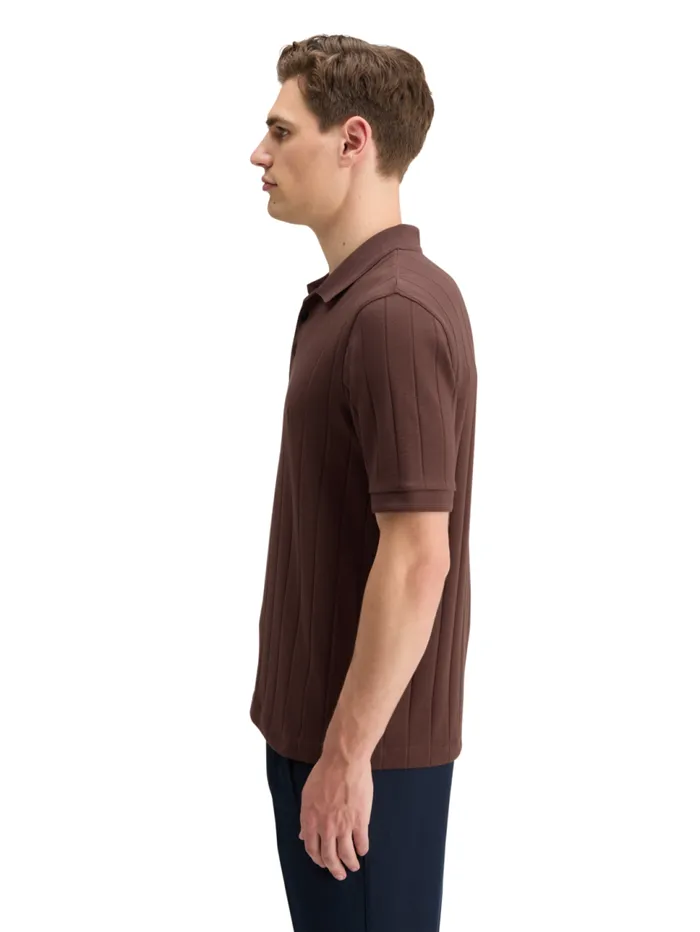 RIB KNITTED POLO Rich Mahogany Men Scotch and Soda TShirts and Polo Shirts