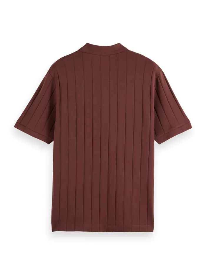 RIB KNITTED POLO Rich Mahogany Men Scotch and Soda TShirts and Polo Shirts