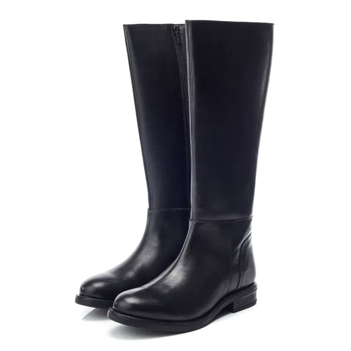 Riding And Flat Boots Women Moda In Pelle Bsoleful BAyin Black Leather