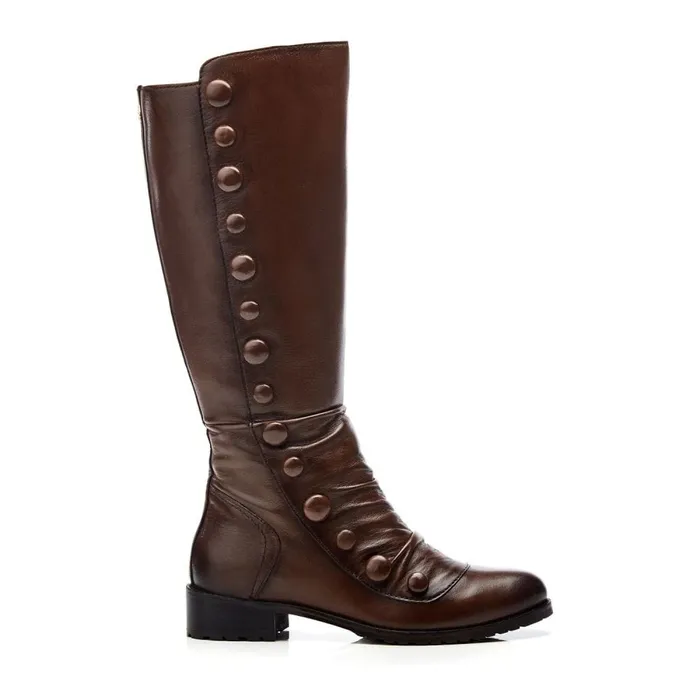 Riding And Flat Boots Women Moda In Pelle Irenne Tan Leather