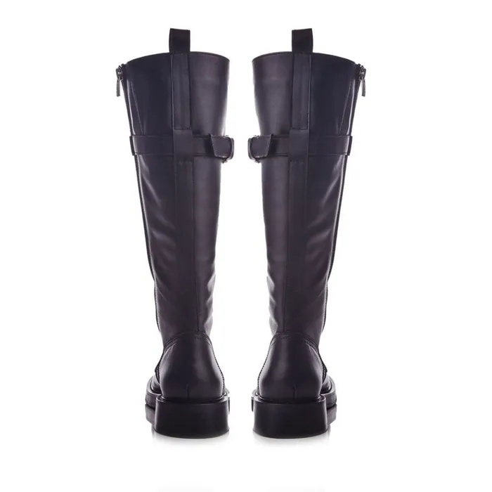 Riding And Flat Boots Women Moda In Pelle Shoon Sh Avila Black Leather Riding And Flat Boots Women Moda In Pelle Shoon Sh Avila Black Leather