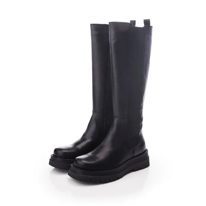 Riding And Flat Boots Women Moda In Pelle Shoon Sh Idoma Black Leather Riding And Flat Boots Women Moda In Pelle Shoon Sh Idoma Black Leather